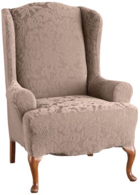 Sure Fit Stretch Damask Velvet WingChair Slipcover