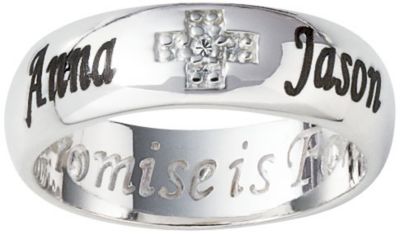 Sterling Silver Personalize Diamond Accent Ring