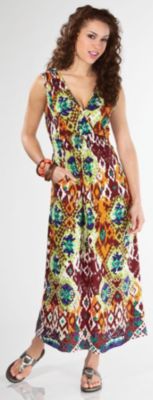Lola P Misses Batik Maxi Dress