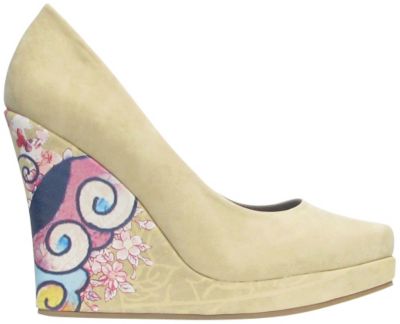 Ed Hardy Printed Canvas Wedge Heel Shoe