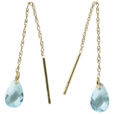 10K Gold Birthstone Threader Earrings
