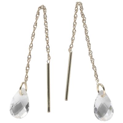 10K Gold Birthstone Threader Earrings