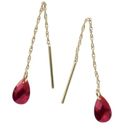 10K Gold Birthstone Threader Earrings