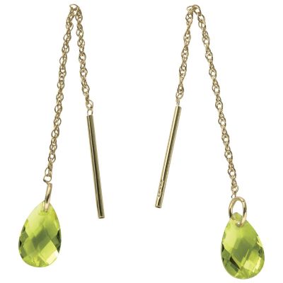 10K Gold Birthstone Threader Earrings