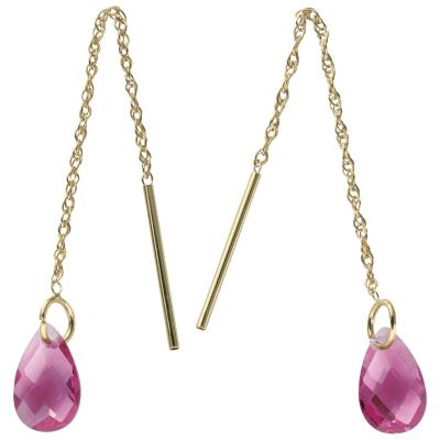 10K Gold Birthstone Threader Earrings
