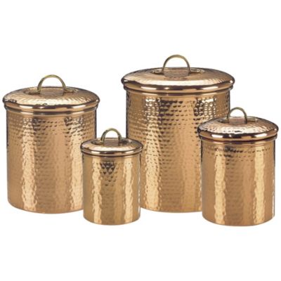 Copper Hammered 4pc Canister Set
