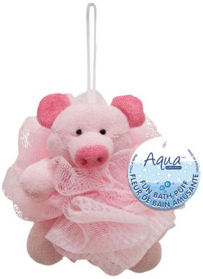 Aqua Fun Bath Puff-Pig Pink