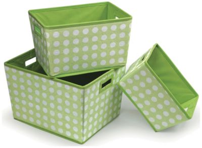 Paquete de 3 canastas apilables de lunares de Badger Baskets