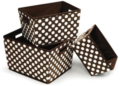 Paquete de 3 canastas apilables de lunares de Badger Baskets