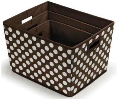 Paquete de 3 canastas apilables de lunares de Badger Baskets