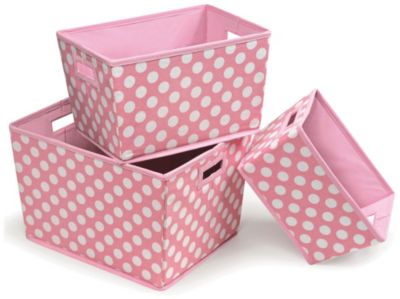 Paquete de 3 canastas apilables de lunares de Badger Baskets