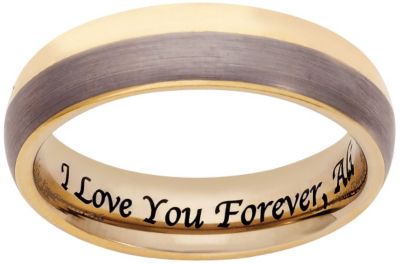 Men's Tungsten Dual-Tone Message Band