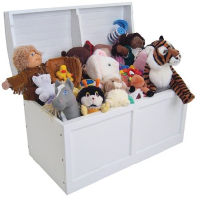 Badger Baskets Hardwood White Barrel Top Toy Chest