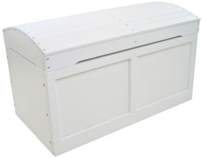 Badger Baskets Hardwood White Barrel Top Toy Chest