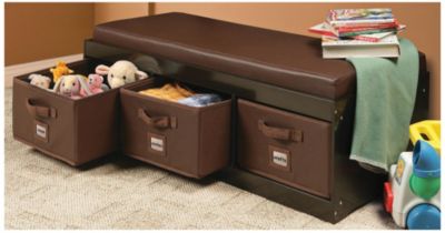 Badger Baskets Kid's Espresso Storage Bench