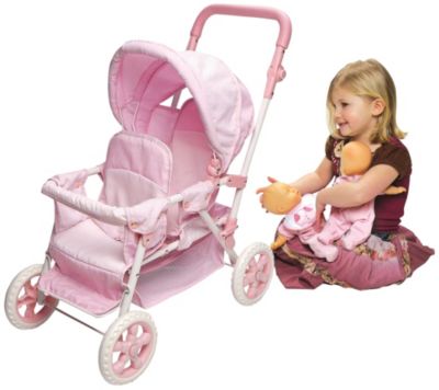 Badger Basket Double Doll Stroller - Pink