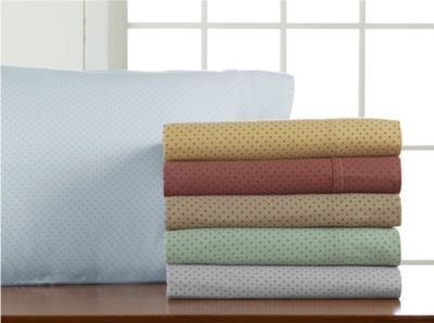 Elite Home Products Carlton Dot 300 Thread Count Cotton Sheet Set