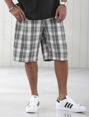 Beverly Hills Polo Club Mens Plaid Belted Short