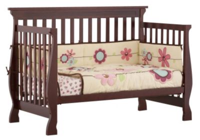 Carrara 4 in 1 Fixed Side Convertible Crib Cherry