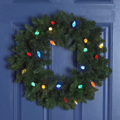 24" LED Lighted Christmas Wreath