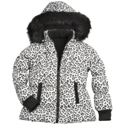 KC Collections Girls Leopard Print Coat 4 to 6x