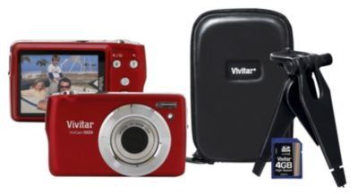 Vivitar 16 MP/5x Zoom Red Camera Bundle
