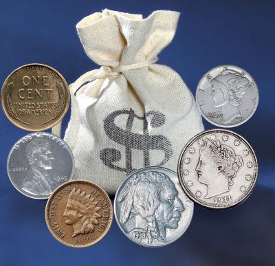 Bankers Bag Of Over 60 Historic Coins