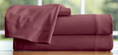 Microfiber Flannel Twin Sheet Set - Burgundy