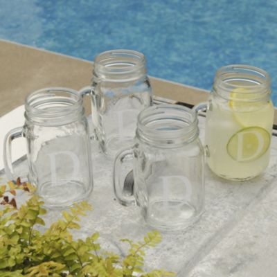 Monogrammed Classic Jar Glasses/Set of 4
