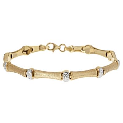 14K Gold & Silver Bonded Bamboo Bracelet