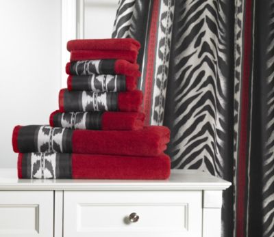 MyHome Gambia Red Shower Curtain & Towel Set