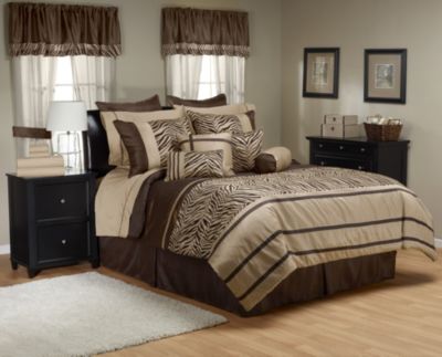 Laken Chocolate / Taupe 30pc Comforter Super Set