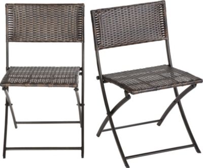 Set of 2 Santa Fe Folding Wicker Patio Chairs