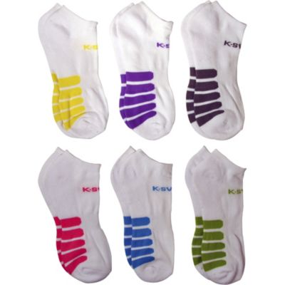 K Swiss Women's 6 pack Color Tab Socks