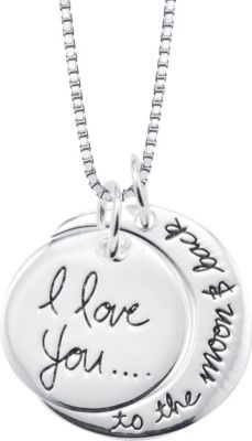 Footnotes Silver I love You to Moon & Back Pendant