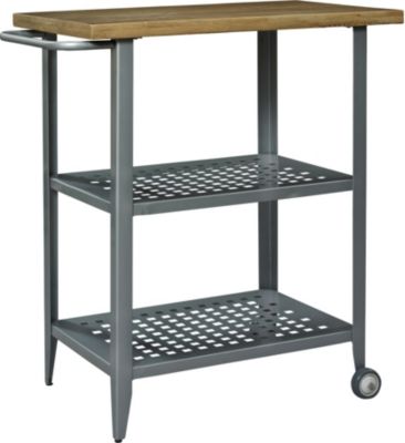 Metal kitchen Cart with Wood Top
