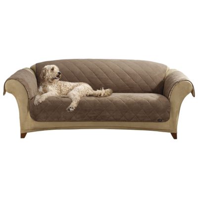 Sure Fit Suede/Sherpa Pet Sofa Cover