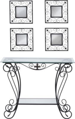 Metal Console Table with 4pc. Mirror Set