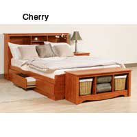 Platform Storage Bed & Furniture-Cherry