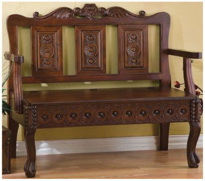 Mahogany Carved Settee