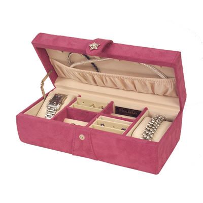 save on GettingtonAlyssa Plush Fabric Magenta Jewelry Box