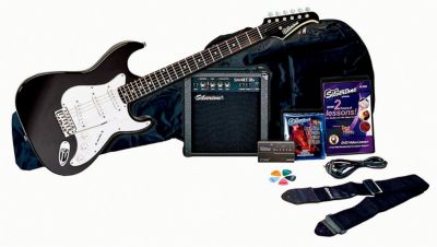 Silvertone Revolver Electric Guitar & Amp Black