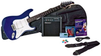 Guitarra eléctrica y amplificador Silvertone Revolver en azul cobalto
