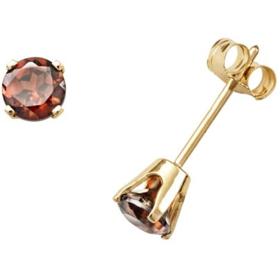 Aretes tipo botón con piedras de 4mm y 14Q