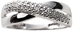 10K White Gold Diamond Accent Crossover Band