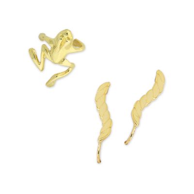 10K Gold Leaping Frog Earcuff & Ear Pin® Set