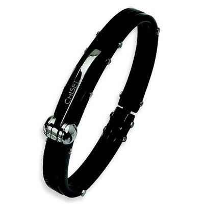 Chisel Men's Black PVC Cuff 8"