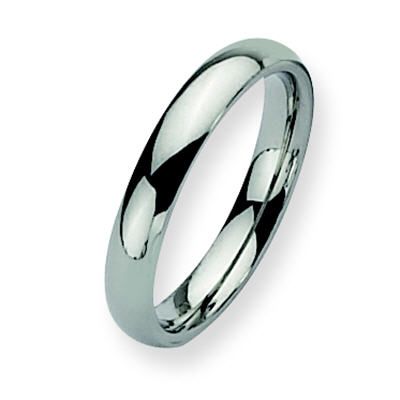 Chisel Unisex Polished Stainless Steel Band 4mm