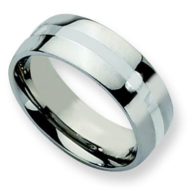 Chisel Men's Stainless Steel Striped Band 8mm