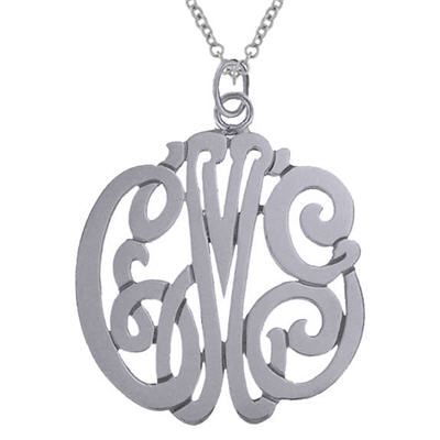 Sterling Silver Monogram Initial Pendant